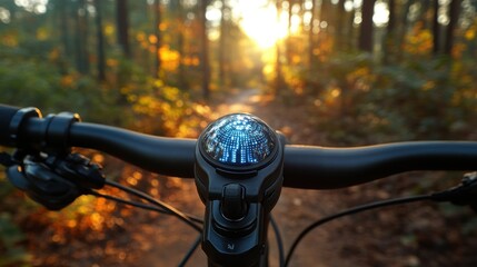 Sunset forest trail bike ride