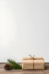 Eco-friendly gift on wooden surface