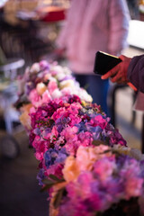 flowers in a market