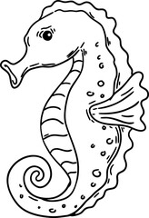 sketch seahorse