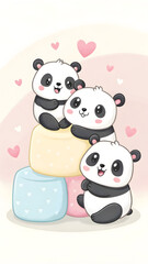 Cute Pandas 01