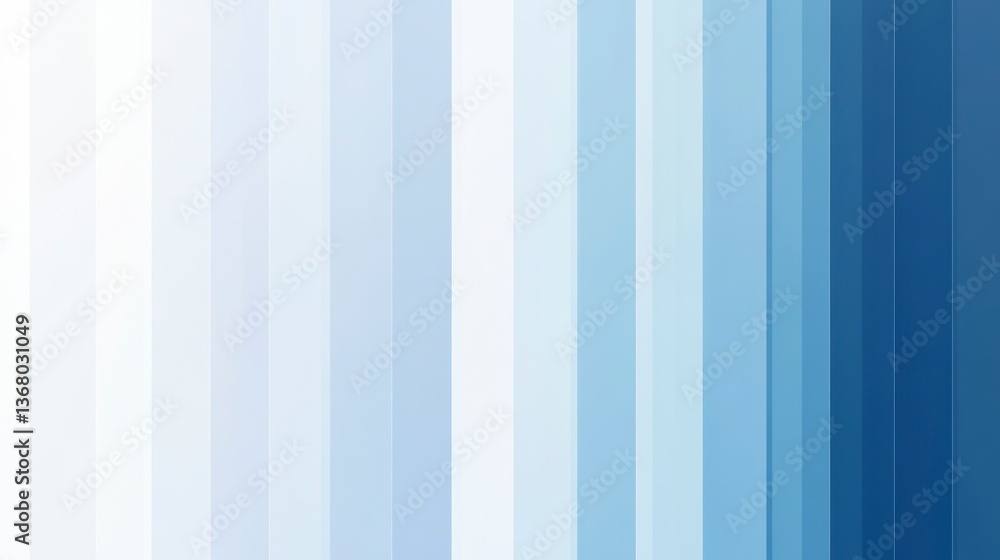 Poster abstract background with vertical stripes of varying shades of blue and white.