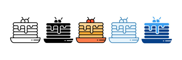 Pancakes  Icon Set Multiple Style Collection