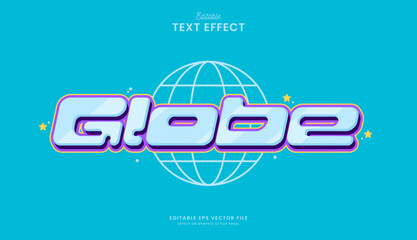 decorative y2k globe editable text effect design