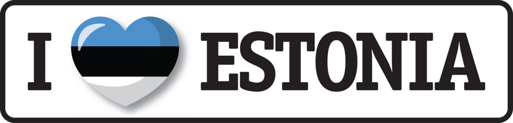Estonian flag heart shaped is showing support for Estonia