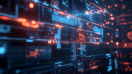 Obraz premium Abstract digital data stream, futuristic technology background