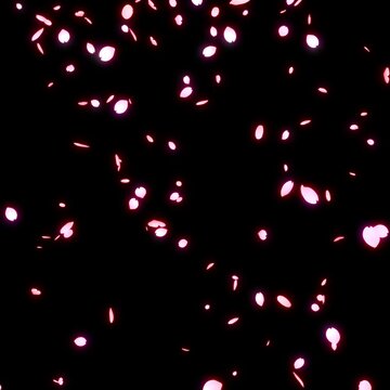 上から下へと光る花びらが落ちる桜吹雪のループ動画【正方形ビデオ】