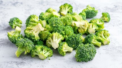 Vibrant Green Broccoli Head with Fresh Florets