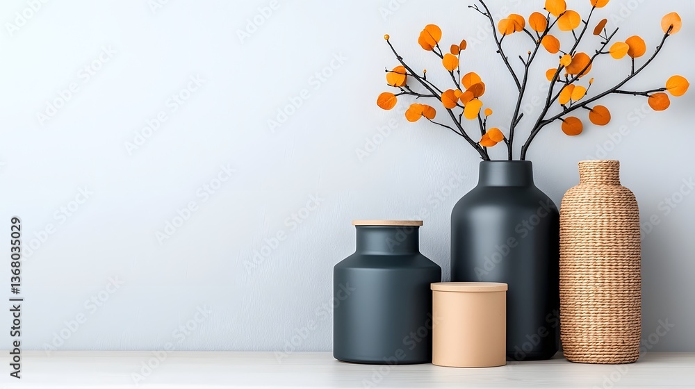 Aufkleber assortment of various storage containers in different shapes textures and materials including cardbo