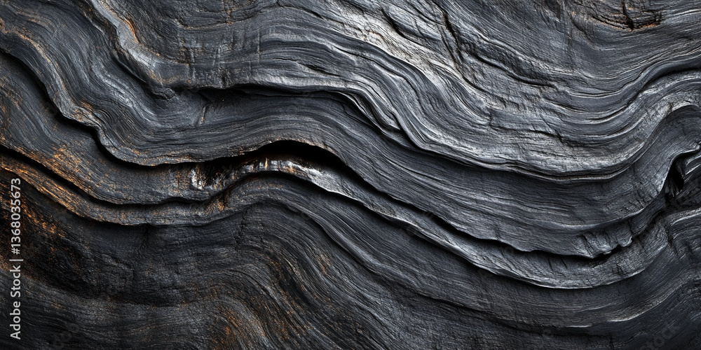 Aufkleber dark gray and brown wood grain texture, showing swirling, layered patterns, creating a dramatic and 
