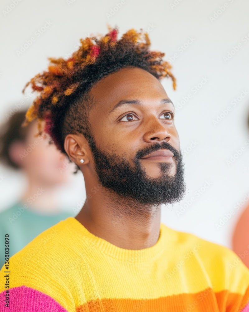 Poster vibrant diversity in learning gen z professional development with bold color expression, empowering 