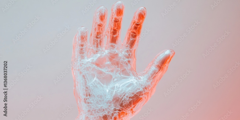 Poster translucent digital connectivity ethereal hand visualization for universal day of culture - innovati