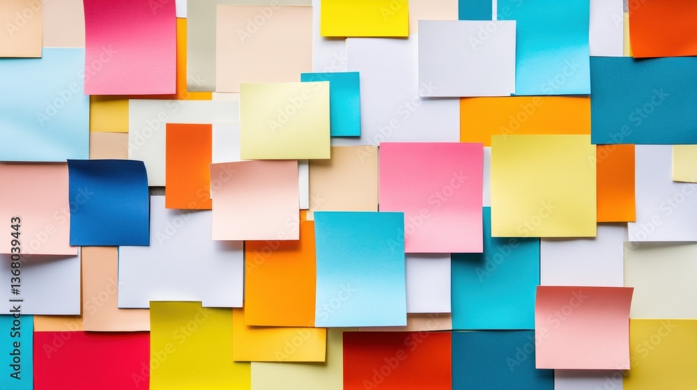 Leinwandbilder Vibrant Digital Workspace Design Colorful Modular Post-It Grid Visualizing Creative Collaboration, Productivity, and Innovative Project Management Strategies for Modern Tech Teams