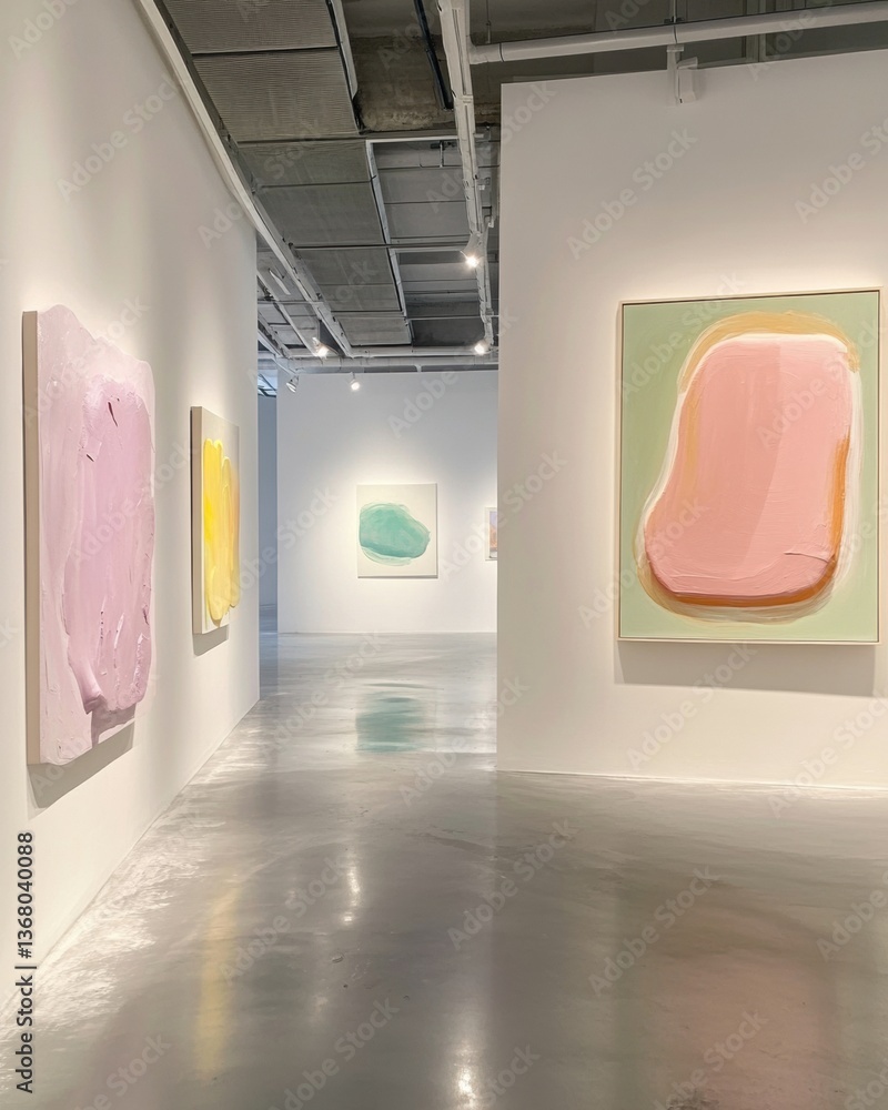 Aufkleber world art day minimalist gallery pastel abstract expressions redefining contemporary cultural experi
