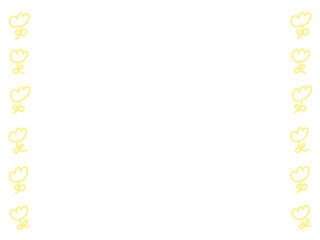 ゆるくて可愛いお花のラインフレーム　チューリップ・春