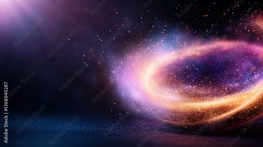 Poster this image showcases a vibrant swirl of cosmic energy with a blend of colors, creating a mesmerizing