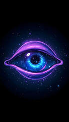 Glowing cosmic eye, digital art