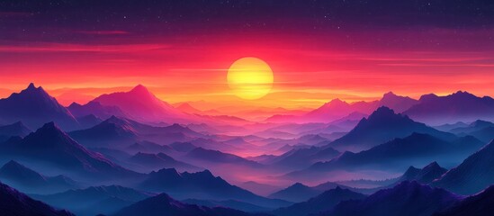Sunrise over Mountain Ranges