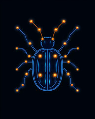 Glowing digital insect, circuit board design