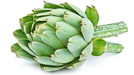 Fototapeta premium Fresh Green Artichoke Isolated on White