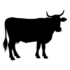 Cow silhouette vector art illustration 03
