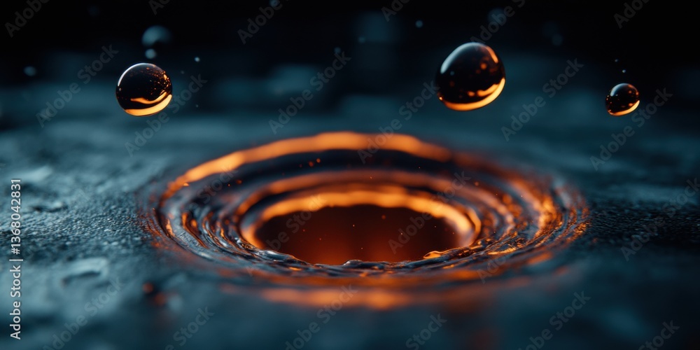Aufkleber liquid dynamics meets metallic visualization high-speed water impact revealing quantum-inspired ripp