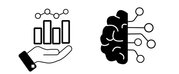 Data analysis set of web icons in line style. Data analytics icons for web and mobile app. Graphs, traffic analysis, data processing, 