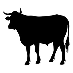 Cow silhouette vector art illustration 04