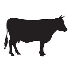 Cow silhouette vector art illustration 14