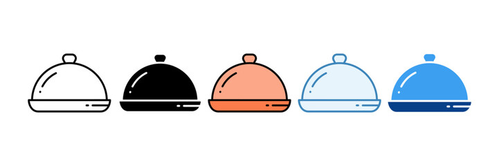 Food Tray  Icon Set Multiple Style Collection