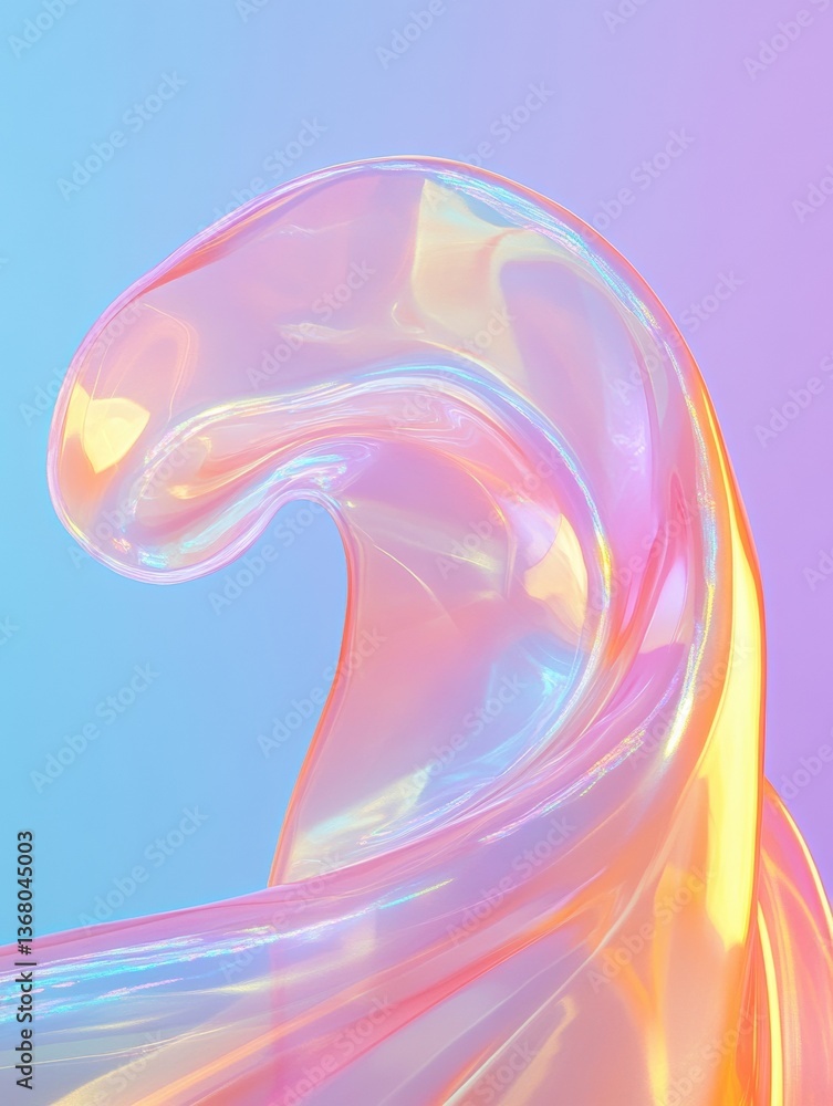 Leinwandbilder holographic wave flux ethereal digital gradient design exploring fluid dynamics, soft tech aesthetic