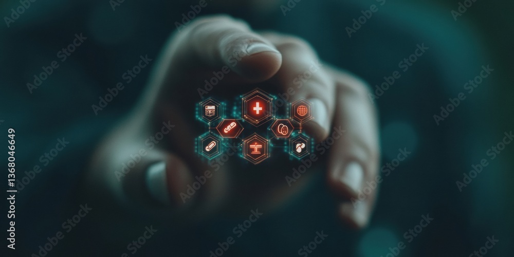 Poster immersive digital healthcare innovation ai-powered emergency response interface transforming crisis 