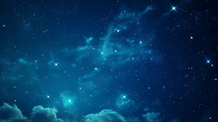 stars in the dramatic sky, blue universe