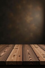 Dark brown wood table with perspective lines, clean background for product placement , digital asset, dark wood, montage