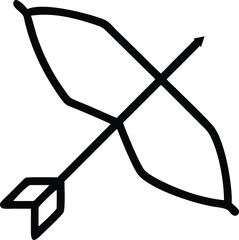 Archery with bow vector silhouette design.