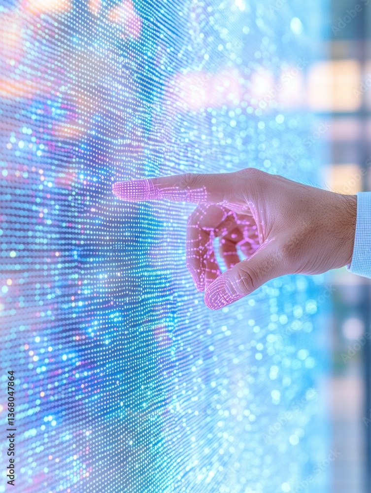 Poster Future of Innovation Interactive Digital Transformation with Holographic AI Touch Interface - Next-Gen Business Intelligence for Tech-Driven Enterprises