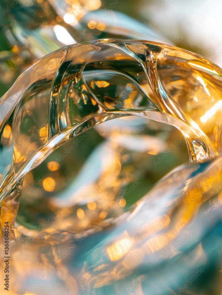 Poster Liquid Gold Immersive Macro Exploring Translucent Fluid Dynamics, Capturing Ethereal Organic Movement in High-Definition Digital Art
