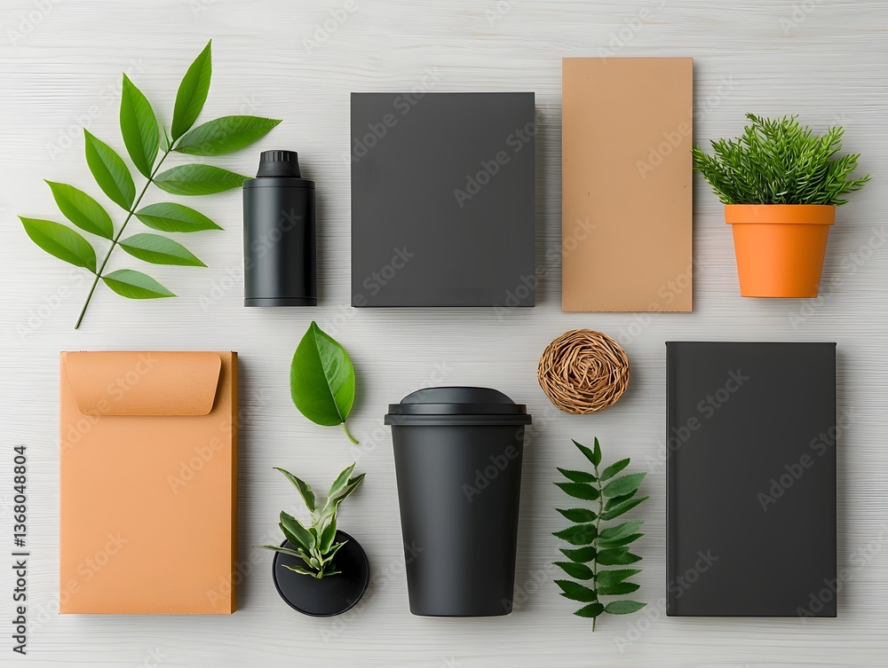 Poster flat lay composition featuring an array of storage containers in various materials and forms includi