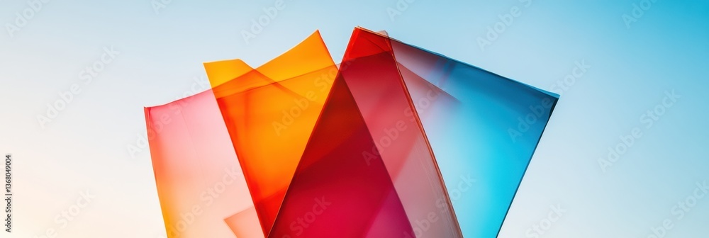 Aufkleber minimalist gradient geometry translucent architectural paper layers showcasing modern design innovat