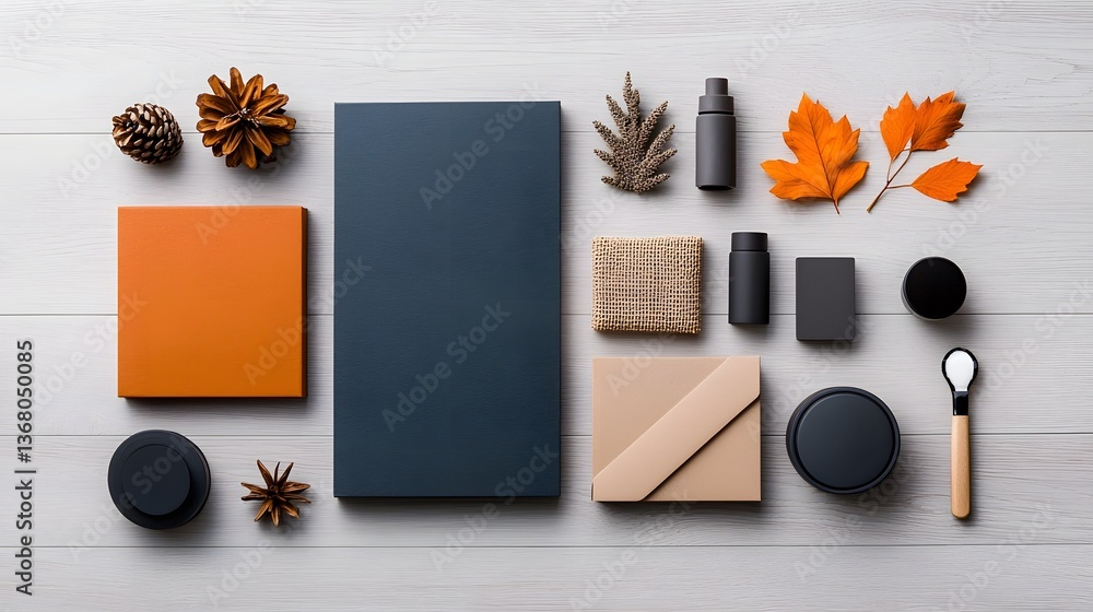 Poster flat lay featuring a neatly arranged collection of various storage solutions in different sizes mate