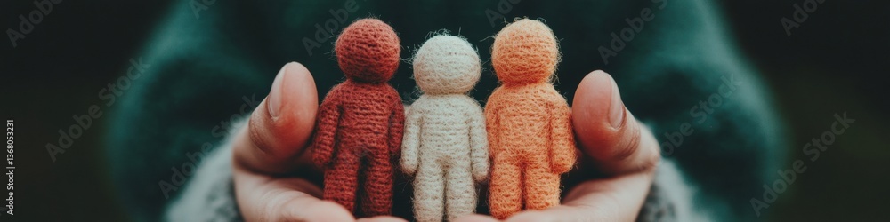 Poster Diversity and Inclusion Visual Metaphor Textured Clay Figurines Representing Multicultural Unity in Contemporary Corporate Branding Strategy