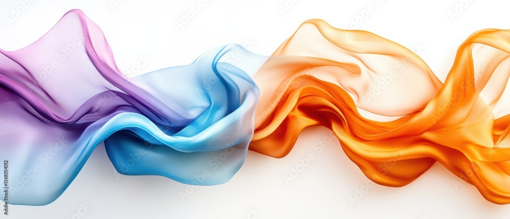Poster fluid elegance ethereal silk wave texture for spring commercial design - trendsetting color gradient