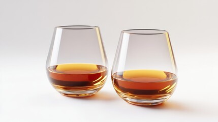 Rum in Glasses with 3D Whisky Drink Presentation