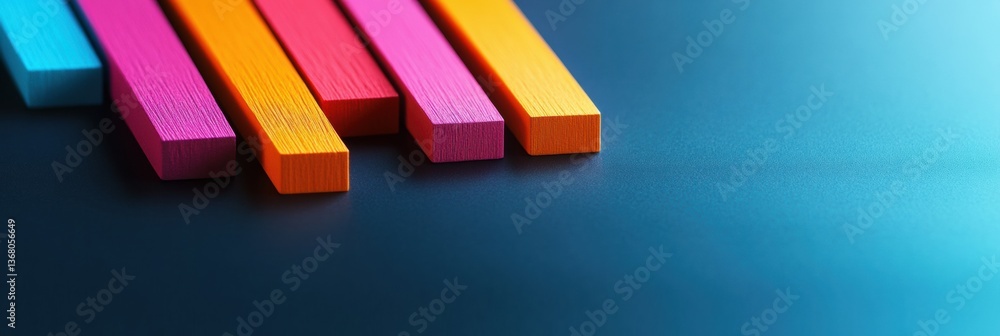 Aufkleber Vibrant Data Visualization Ascending Gradient Bar Chart Illustrating Market Growth, Performance Analytics, and Strategic Business Intelligence for Digital Transformation