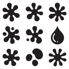 Fototapeta premium Blob shape organic, vector illustration set. Collection from abstract forms for design and paint. Liquid Silhouette Vector Black drop in modern style. Basic stains isolated elements