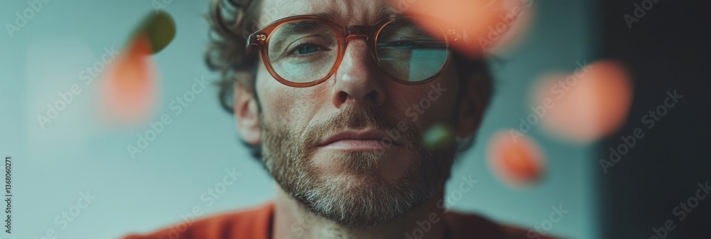 Leinwandbilder mindful tech professional immersive cognitive flow portrait with depth-of-field bokeh, capturing mil