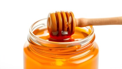 Transparent Glass Jar of Honey