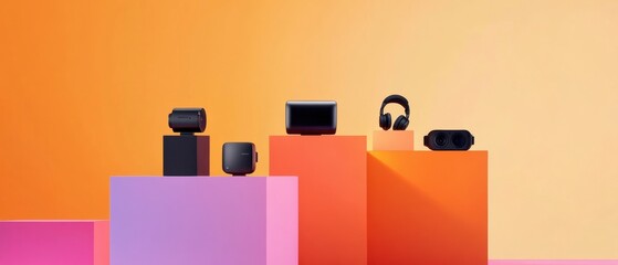 Hybrid Workspace Revolution Minimalist Digital Collaboration Essentials Showcasing Next-Gen Productivity Tech in Gradient Ergonomic Design