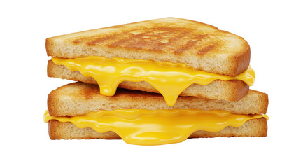 Isolated Stacked Grilled Cheese Sandwiches