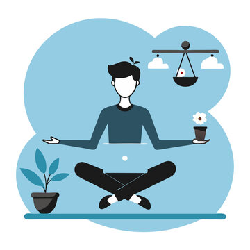 business man and business with work life balance concept icon